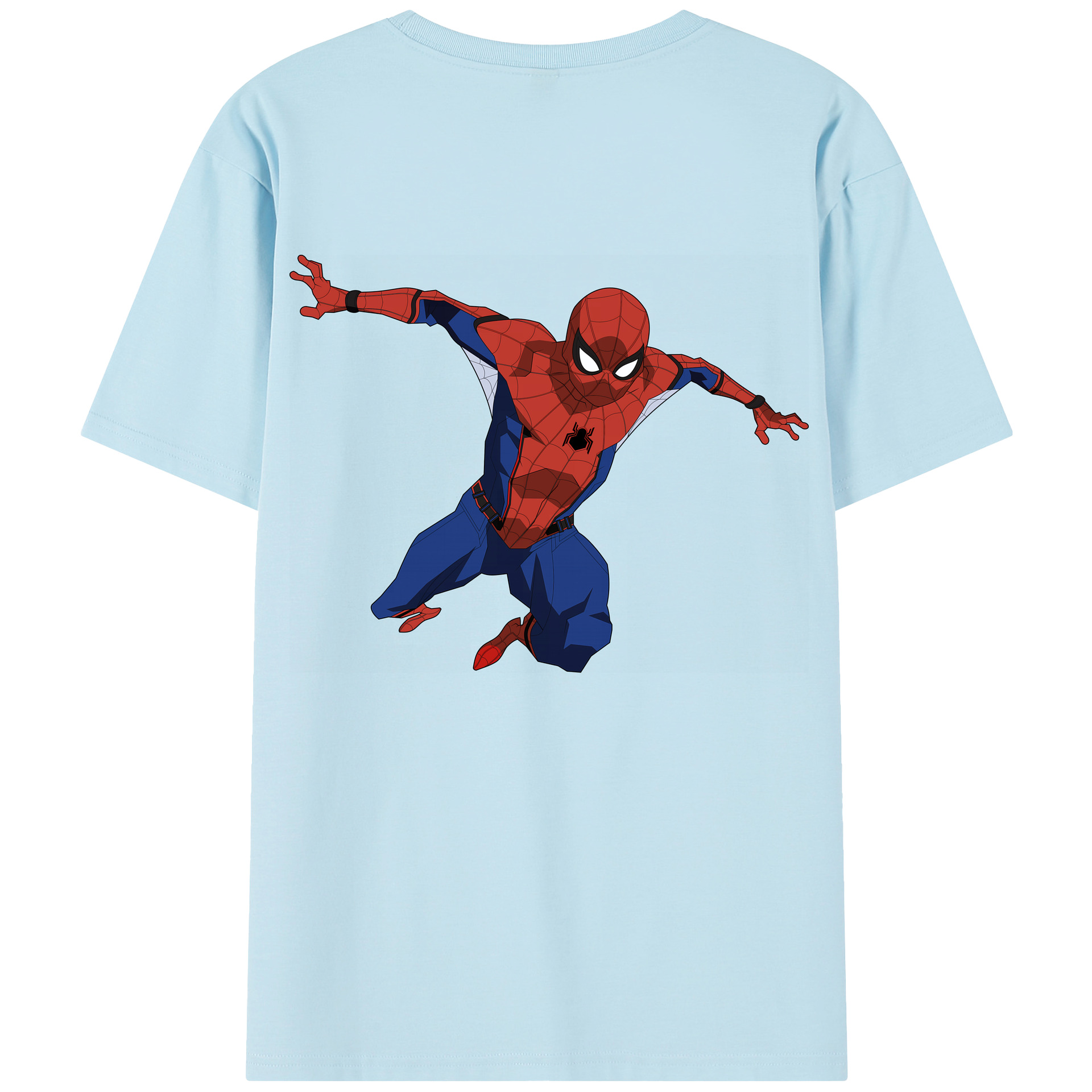 （画像用） Spider Man スパイダーマン 綿100％半袖Tシャツ（背面プリント）